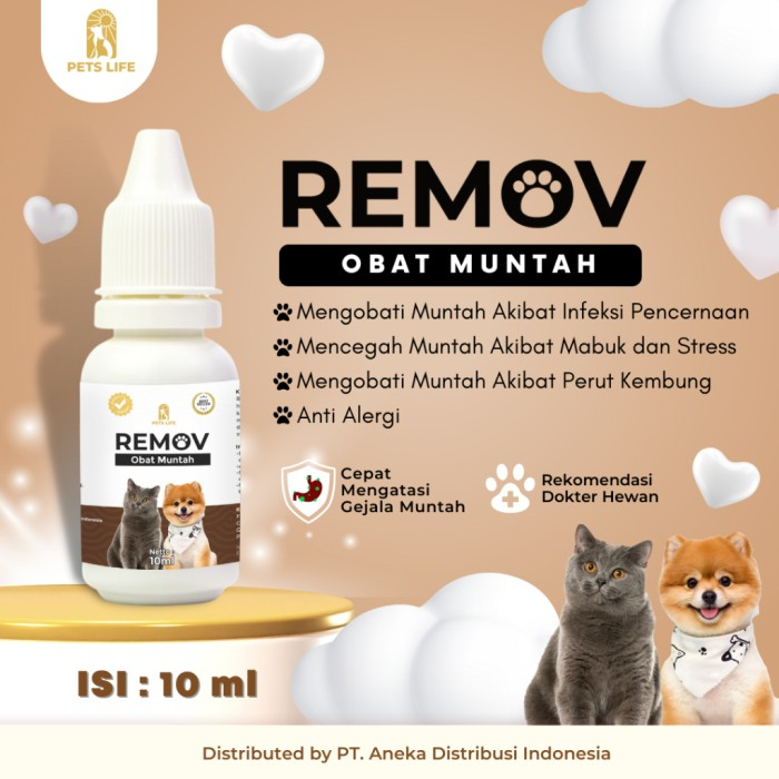 INTI BERKAH JAYA REMOV Obat Diare dan Obat  Muntah Akibat Infeksi Pencernaan Stress Kucing & Anjing