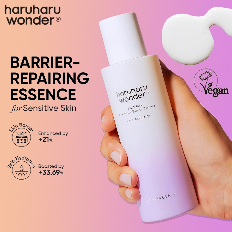Haruharu Wonder Black Rice Probiotics Barrier Essence 120ml / Essence Toner untuk Kulit Lembap & Seh