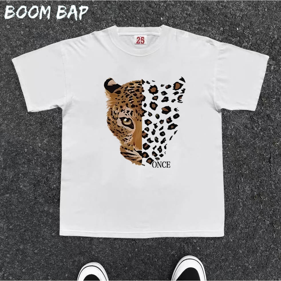 BOOMBAP American retro Style T-shirt Oversize Original harimau Print top| Kaos Wanita Hitam | Kaos p