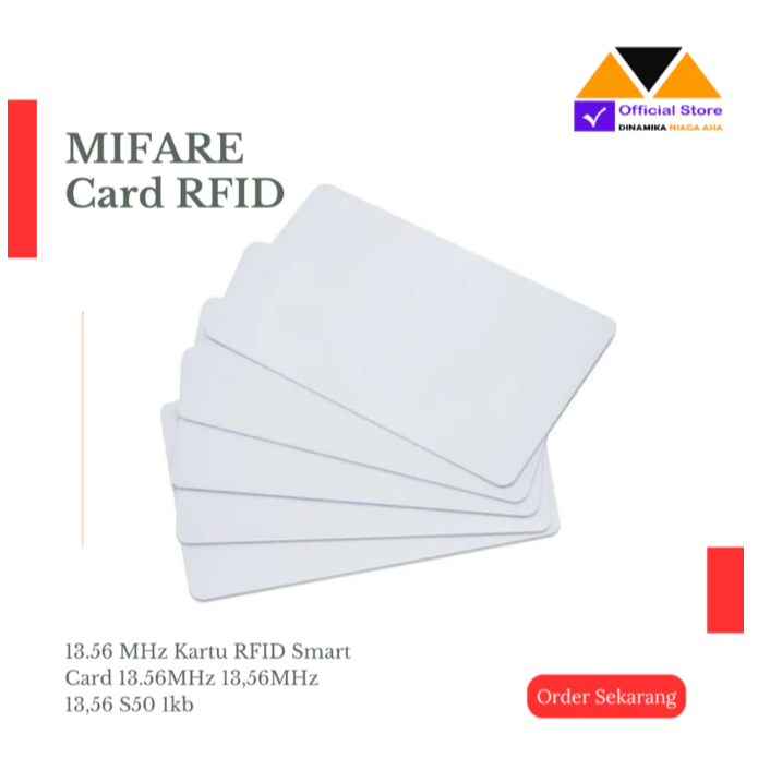 Kartu IC RFID Mifare 13,56 MHz Kartu Putih Polos