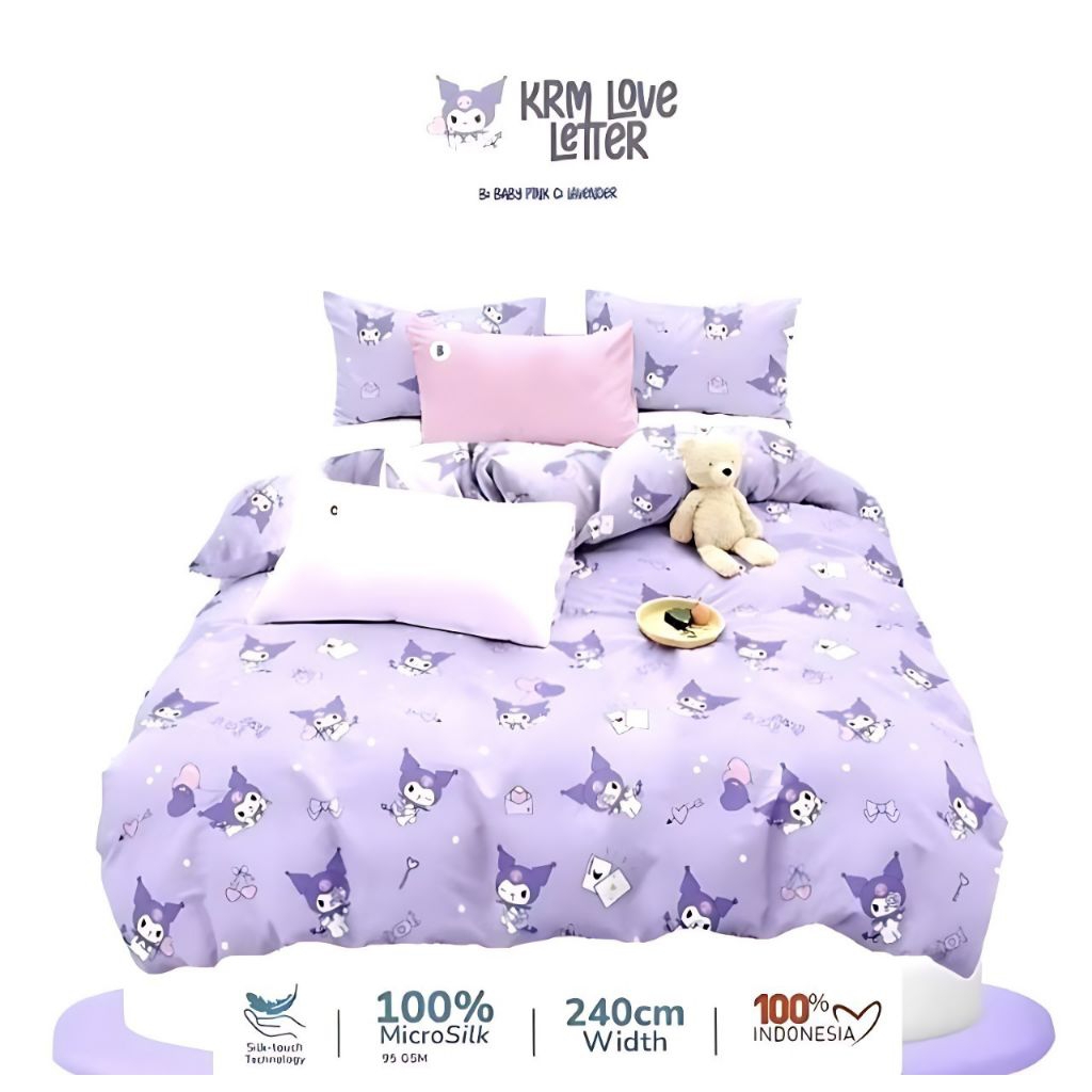 Bedcover set sprei kuromi bedcover set 90x200 bedcover set 100x200 bedcover set 120x200 bedcover set