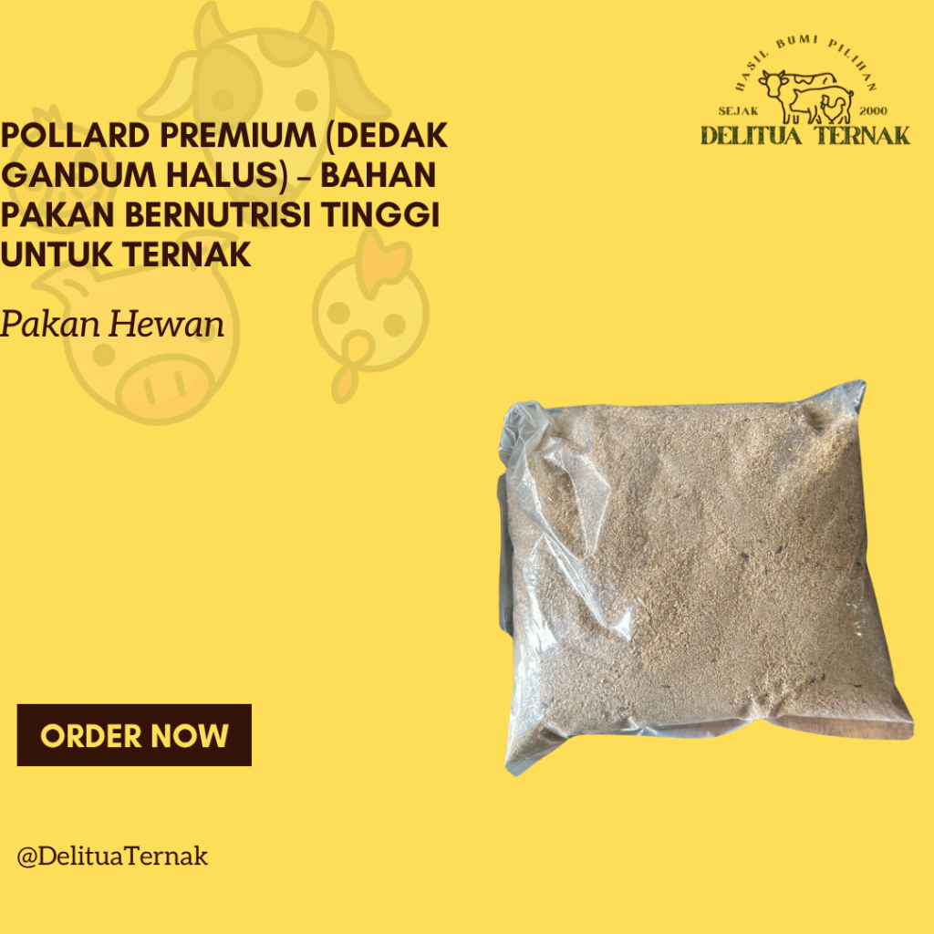 Pollard Premium (Dedak Gandum Halus) – Bahan Pakan Bernutrisi Tinggi untuk Ternak / 1 Kg