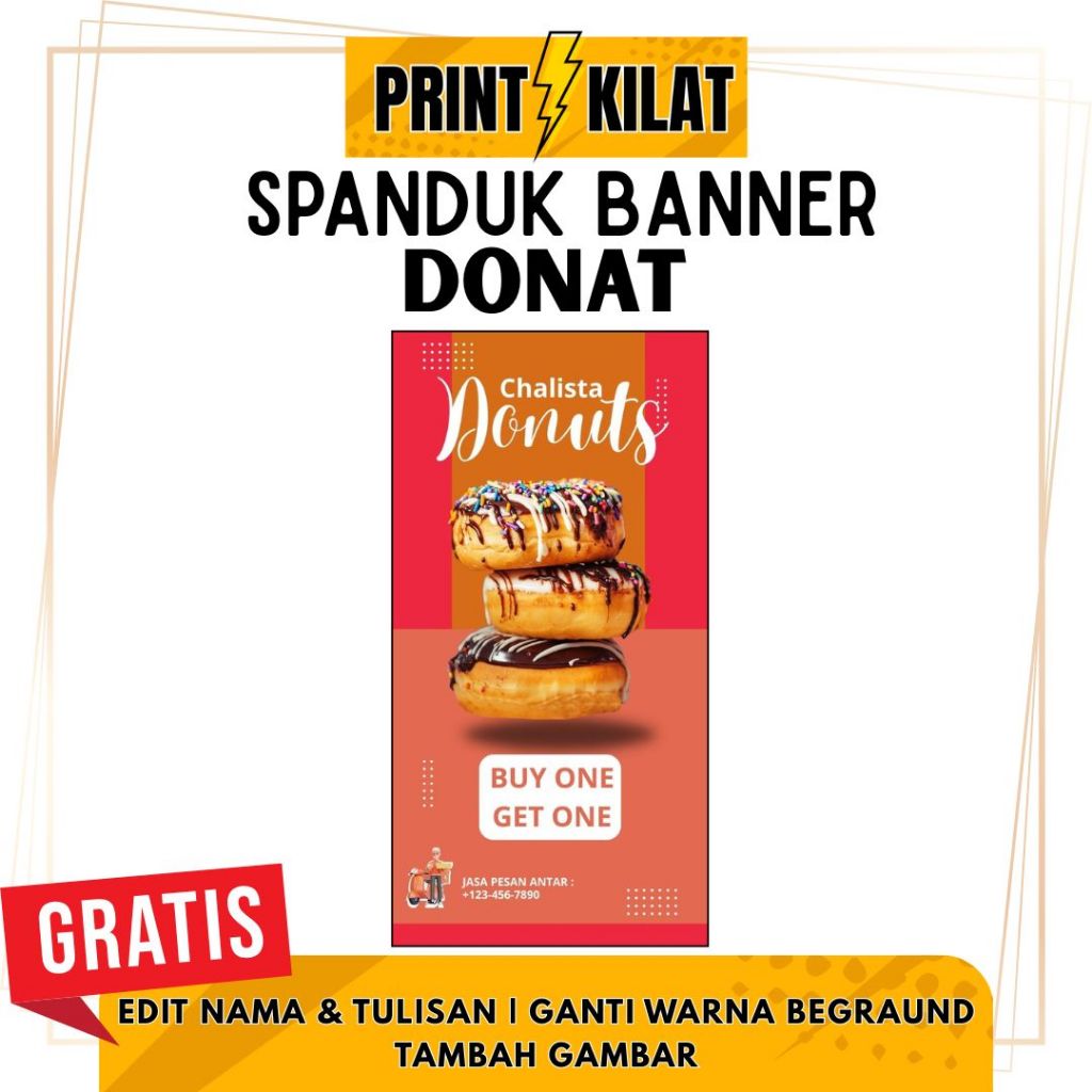 SPANDUK BANNER JUALAN DONAT