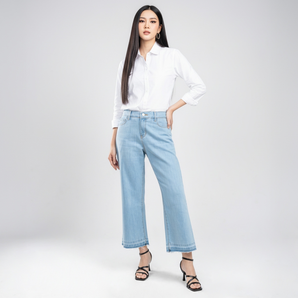 C2 Wynora Blue Cullote Jeans Wanita - Jeans Kulot Wanita
