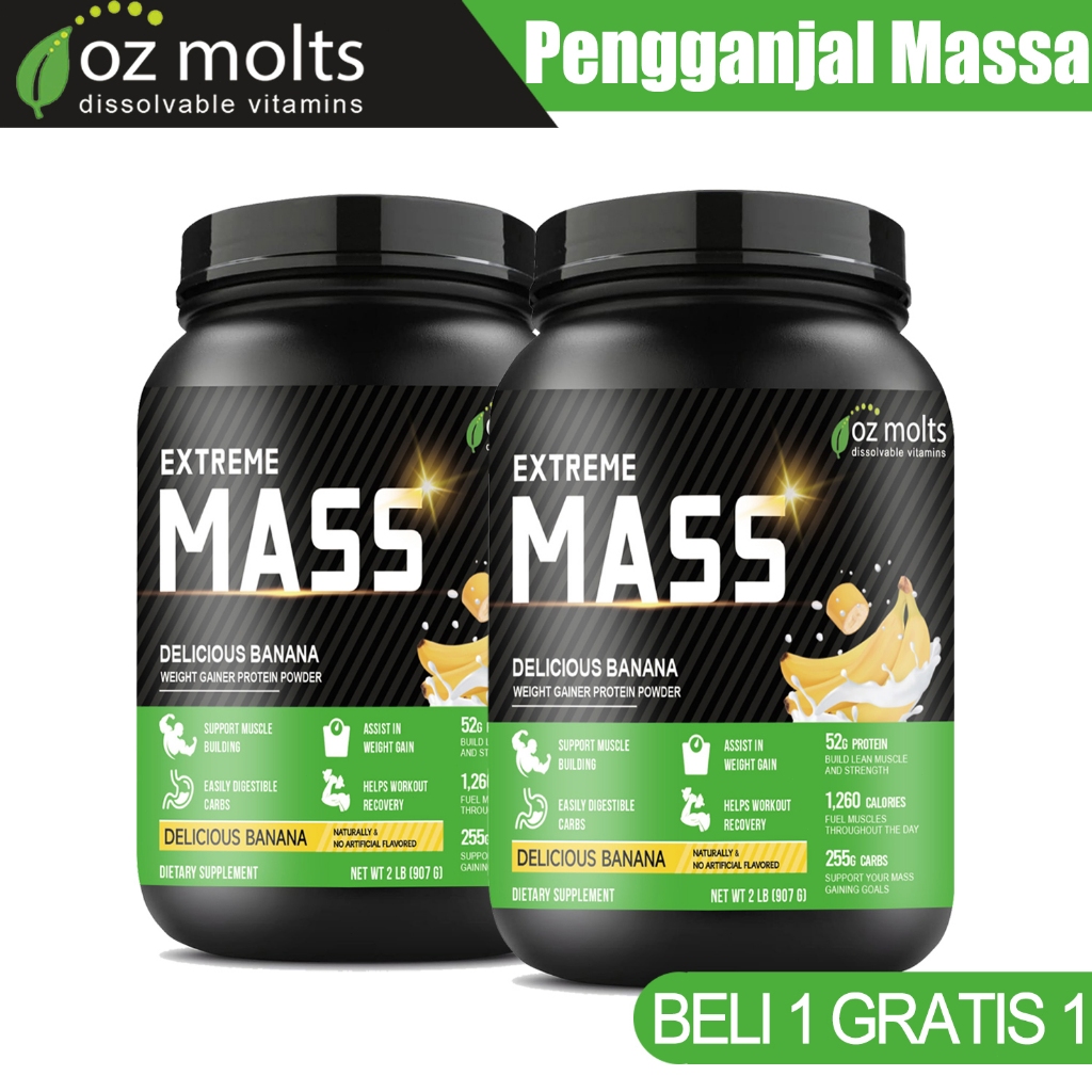 Ozmolts Mass Gainer Protein Powder 2Lbs Pro Gainer Protein Susu Mass Gainer Weight Gainer Bulking Bu