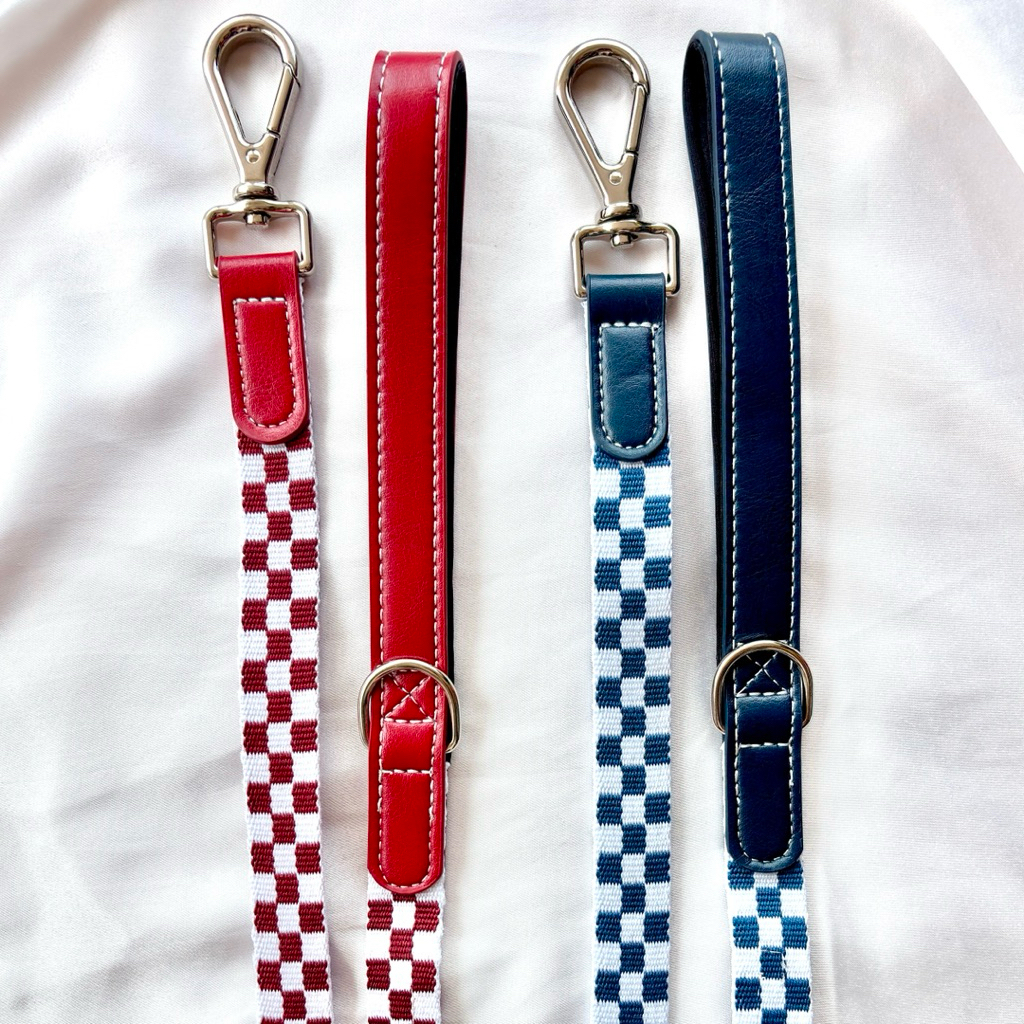BULBY - Checkmate Leash - checkered leash - dog leash - tali tuntun anjing - leash anjing