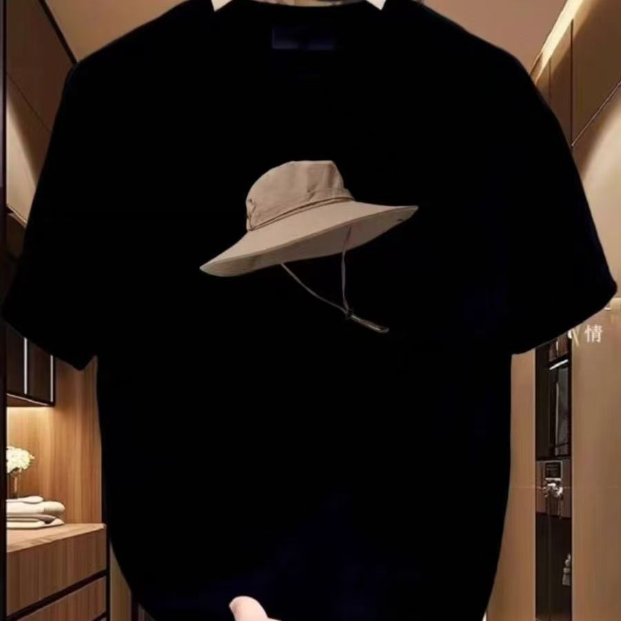 topi T-shirt Atasan Baju Kaos Oversize  Pria&Wanita Kece DistroCouple Lengan Pendek Render Print Ker