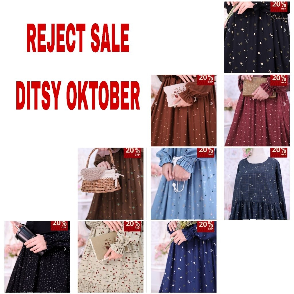 REJECT SALE ditsy Oktober size XS S M L XL 2XL 3XL XXL xxxl jumbo ditsy Desember di etalase lain