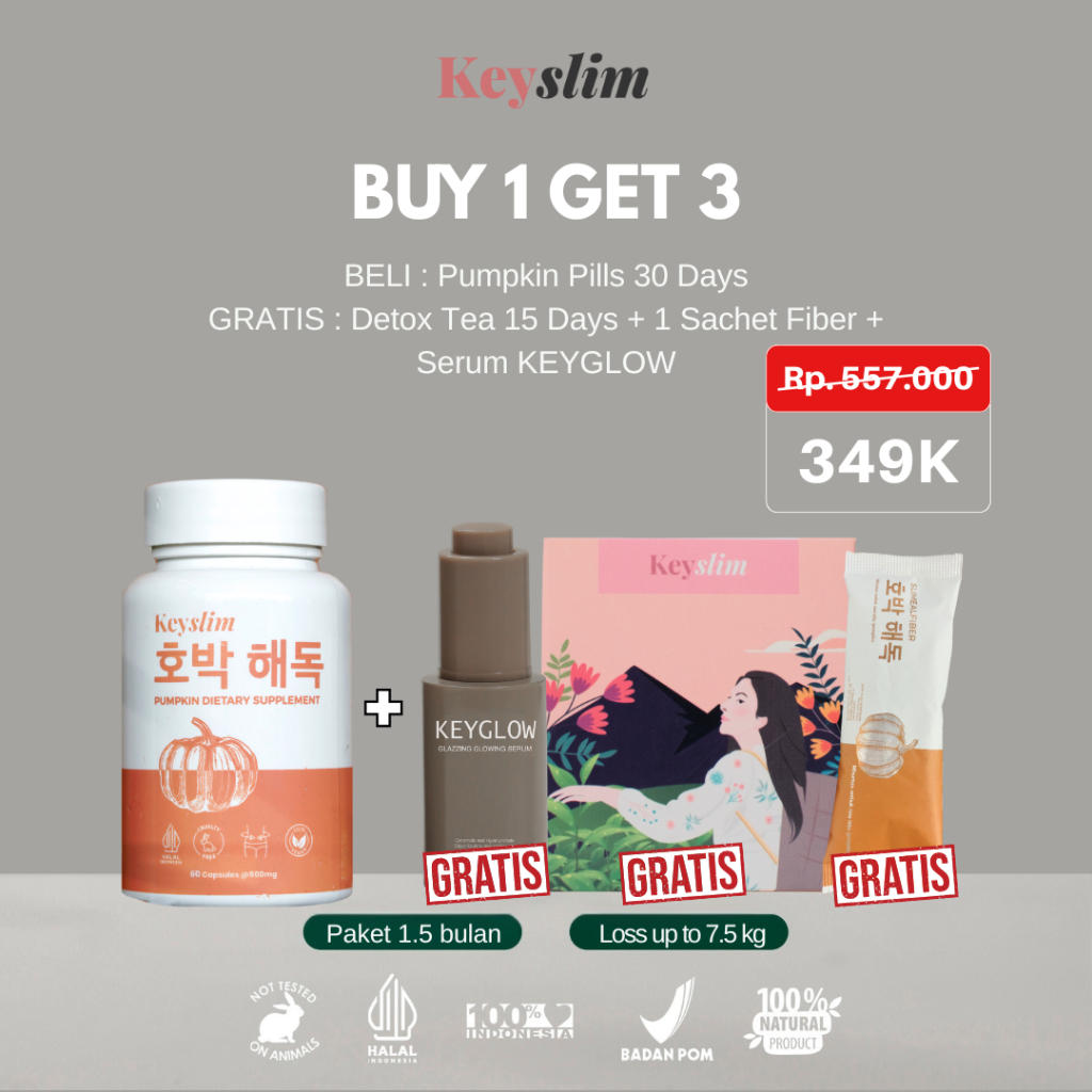BUY 1 GET 3 FREE [[Pumpkin 30 Days FREE Detox Tea 15 Days + 1 Sachet Fiber Pumpkin + Serum Keyglow]]