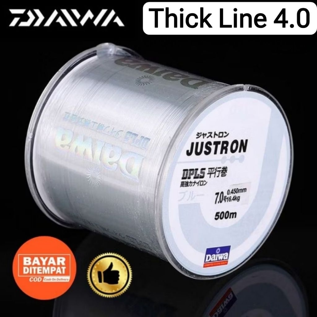 (FREE KAIL PANCING) Senar Tali Pancing Daiwa Justron Thick Line 4.0 500 Meter