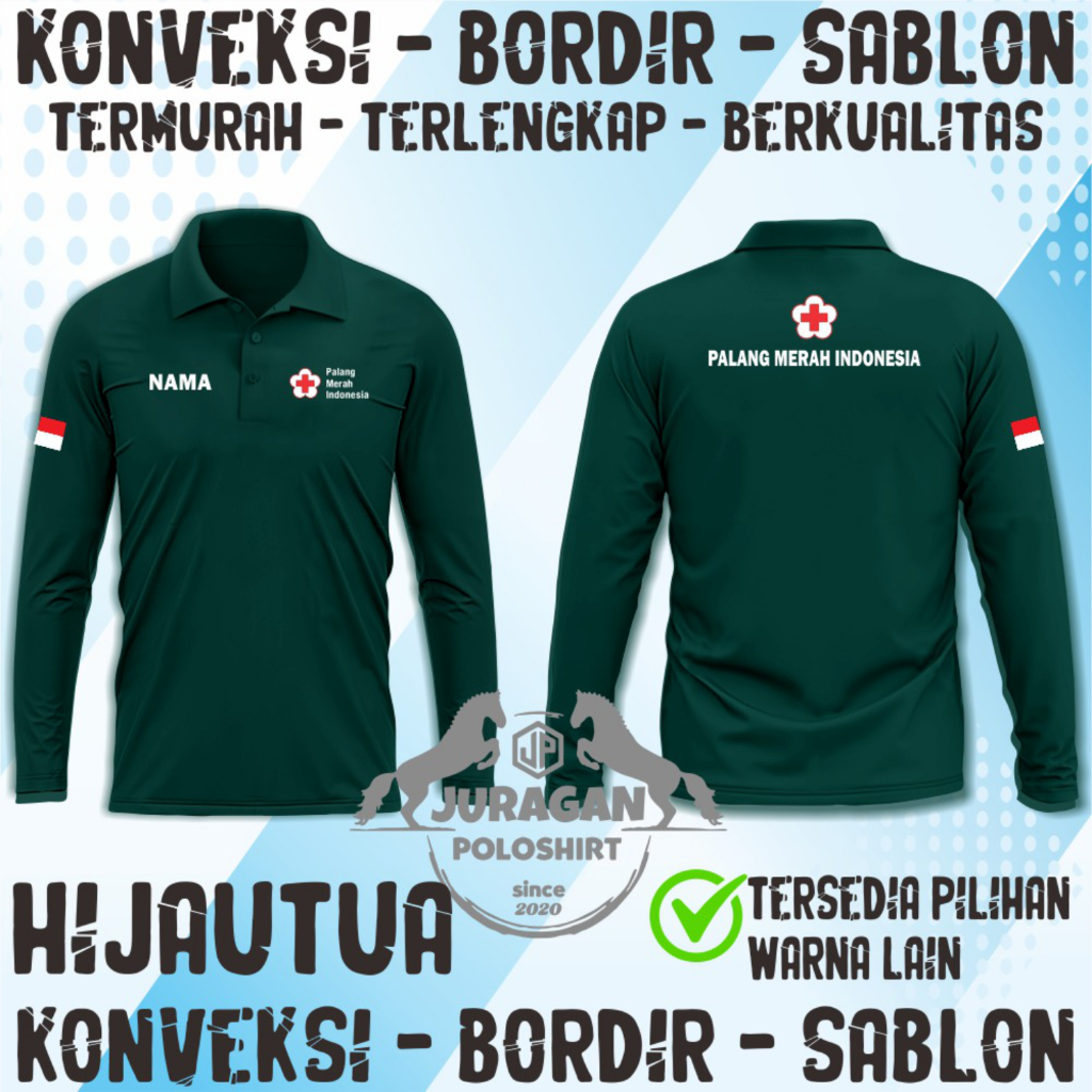 KAOS KERAH PMI - SERAGAM PMI - KAOS KERAH PALANG MERAH INDONESIA - POLOSHIRT PMI