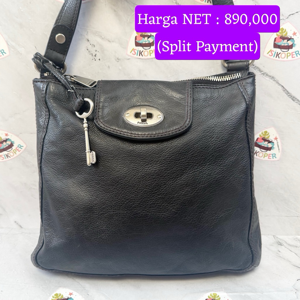 465 NET-Preloved Fossil Marlow Crossbody Black (with key)