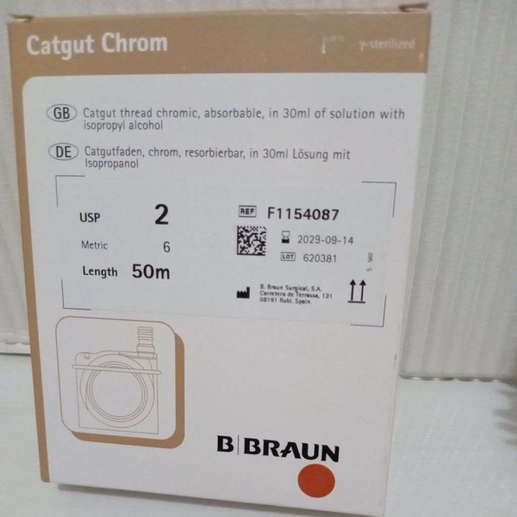 B Braun catgut chromic 2/Braun cat gut chromic 2/Benang chromic 2/catgut Braun Original exp 2029 bul