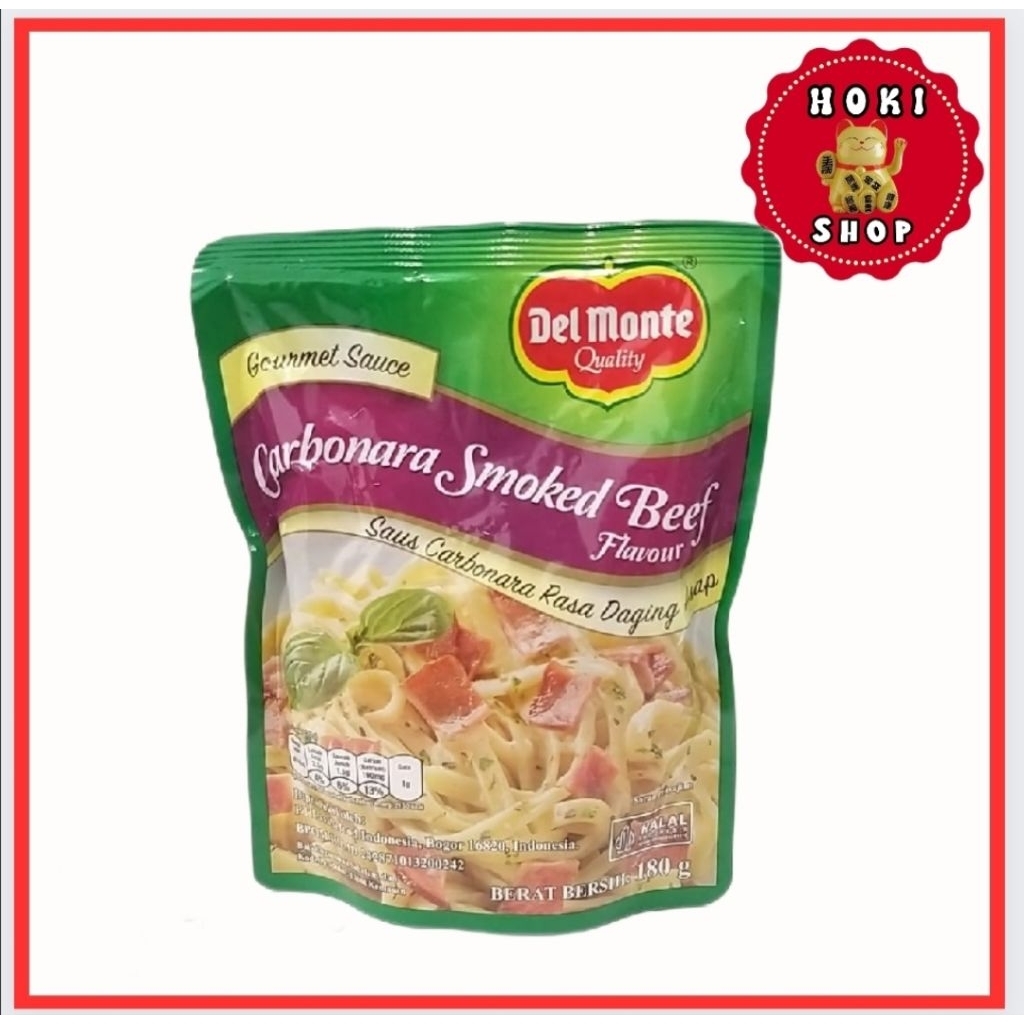 Delmonte Gourmet Sauce Carbonara Smoked Beff 180gr / Delmonte Saus Carbonara Smoke Beff / Delmonte C