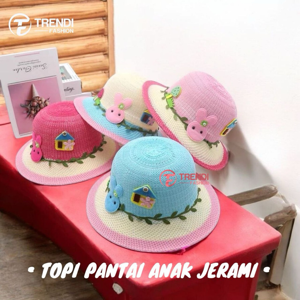 Topi Pantai Anak Kelinci Topi Pantai Rotan