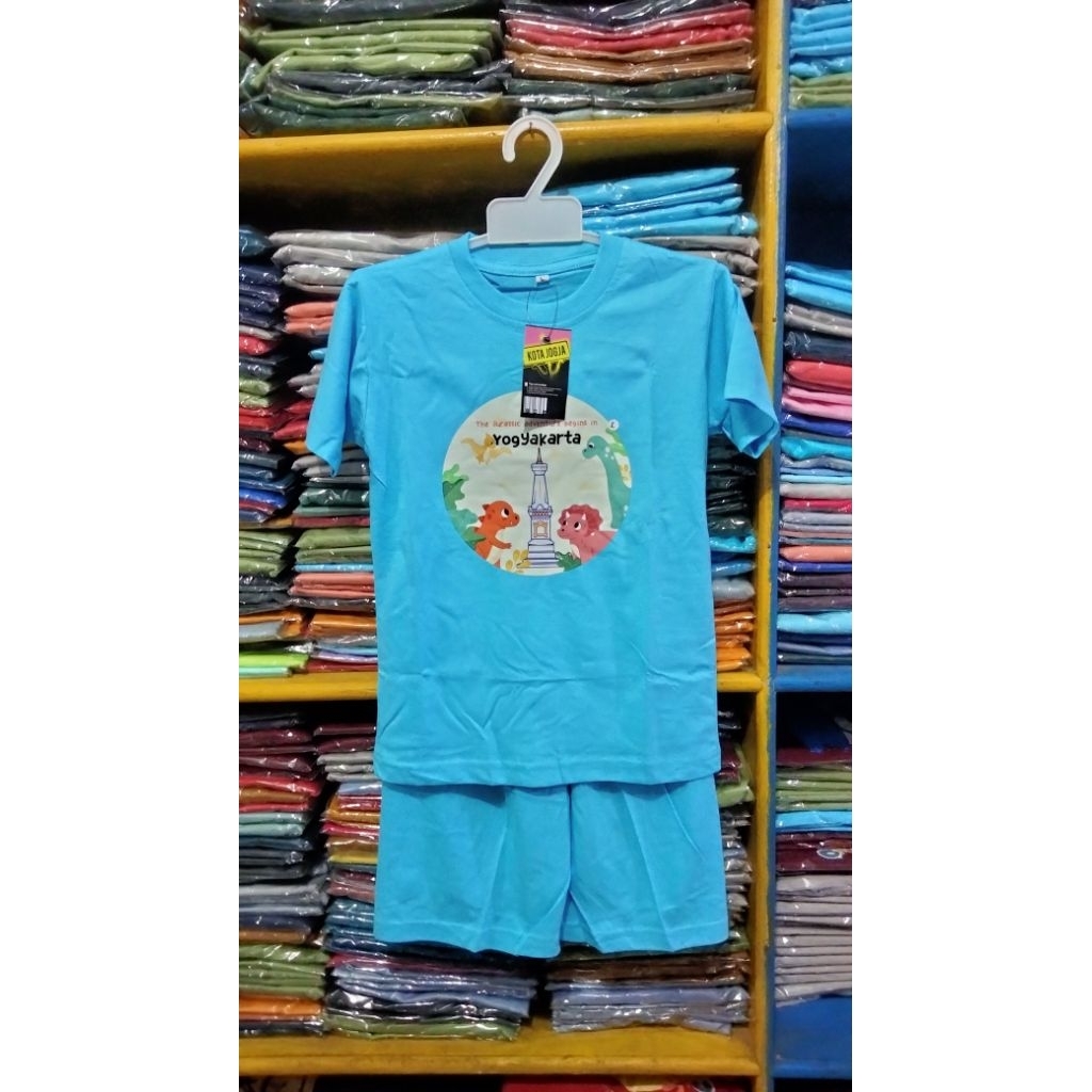 Kaos setelan anak umur 2 th - 10 th merek kota Jogja t-shirt KAOS OBLONG KAOS SETELAN ANAK KAOS MALI