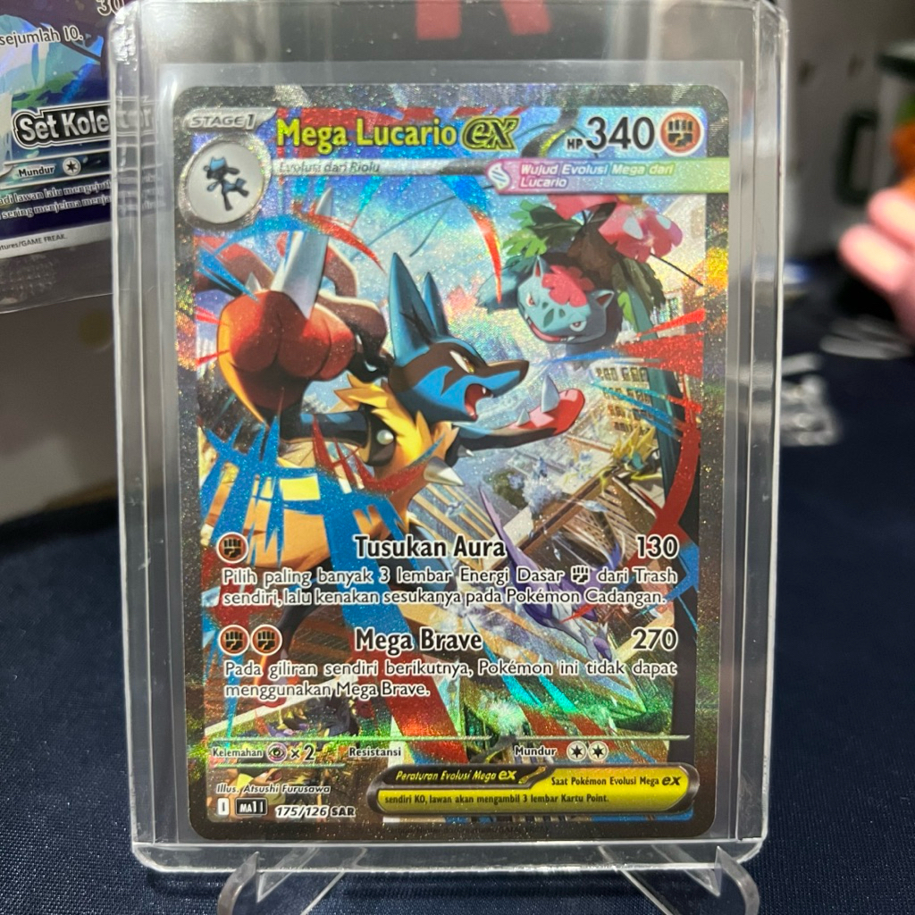 Mega Lucario EX SAR Pokemon Indonesia TCG M1aa Mega Evolusi
