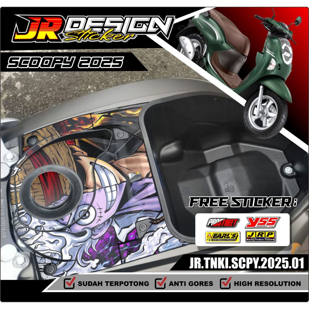 Stiker Tangki Bensin Scoopy 2025 Sticker Tengki Motor Scoopy New 2025 Smart Key Anti Luntur 01