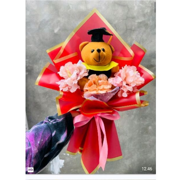 buket besar bunga boneka wisuda artificial