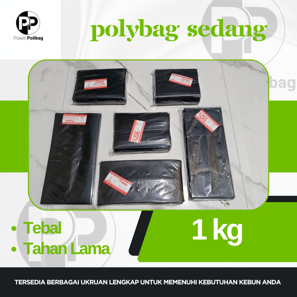 1kg - Polybag Tanaman Ukuran Sedang Plastik Polybag / Polibag Tanaman Untuk Sayur