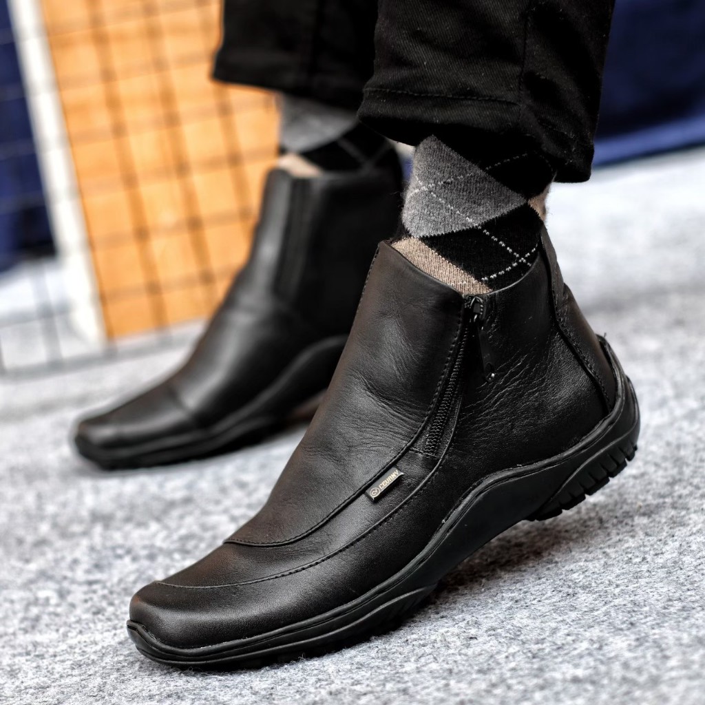 Sepatu Pantofel Pria Resleting Tinggi Kulit Asli