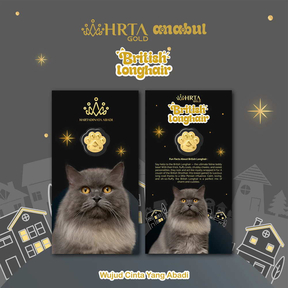 EMASKU Anabul British Longhair Cat 0.2 Gram Emas 999,9