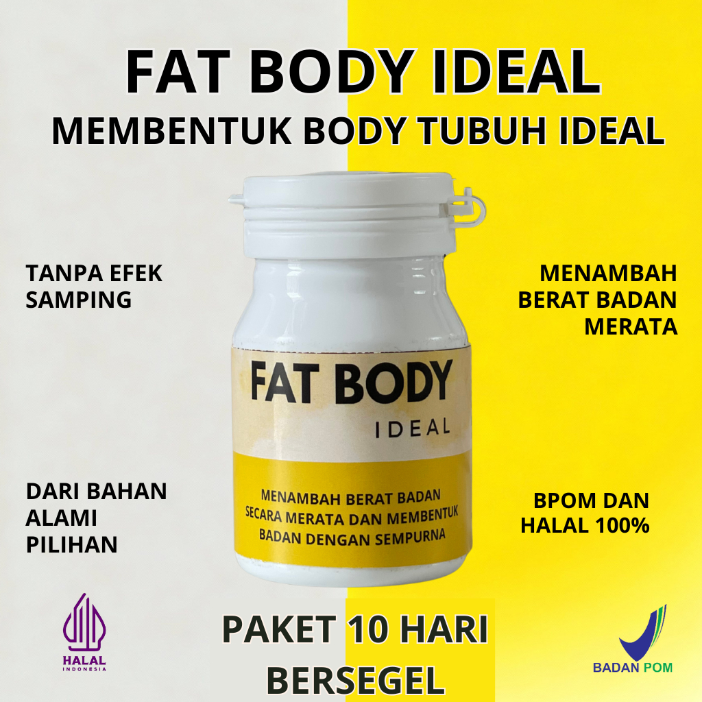 FAT BODY IDEAL Suplemen Penggemuk Badan Untuk Berat BAdan Ideal VItamin Penggemuk Paket 10 Hari