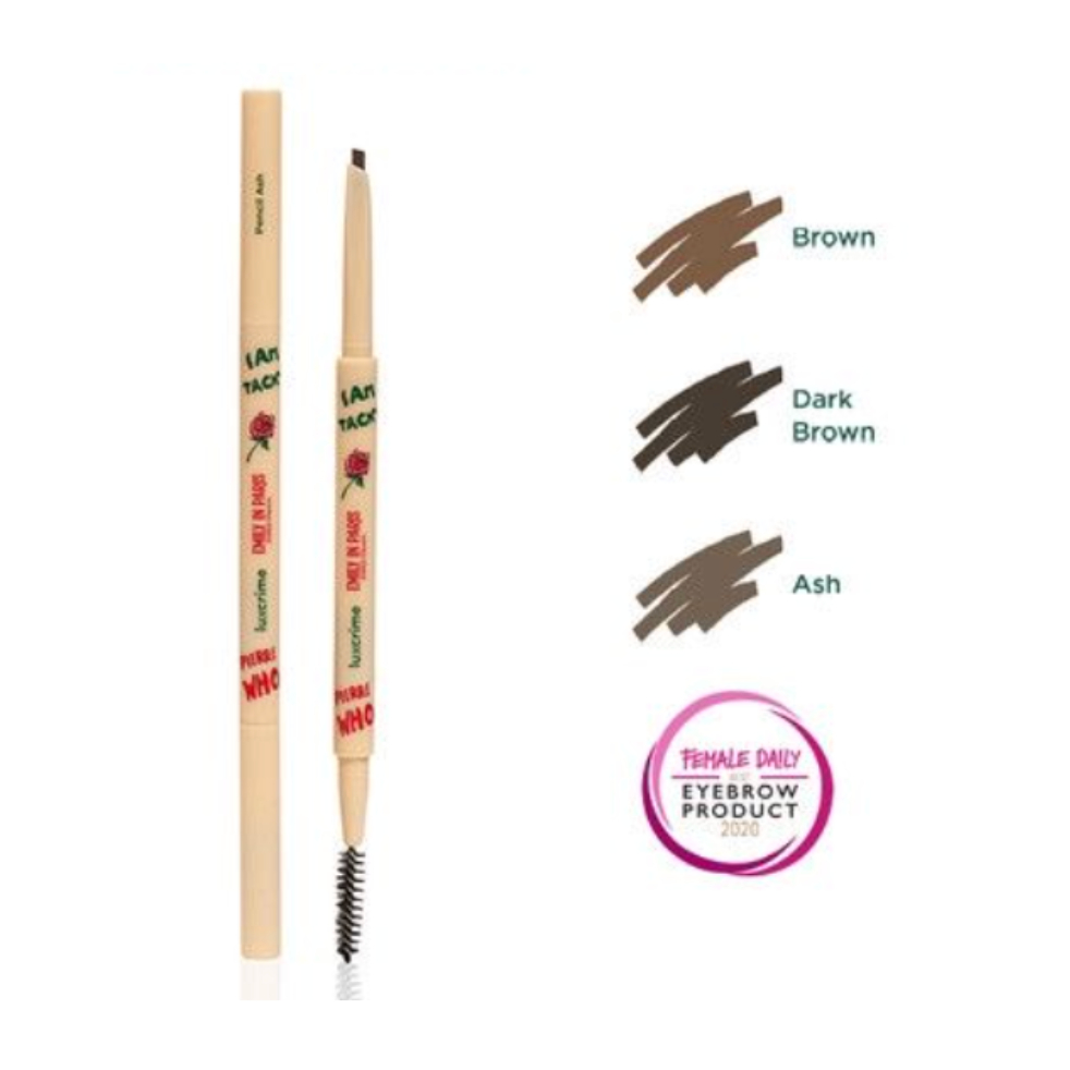 LUXCRIME - EMILY IN PARIS Slim Triangle Precision Brow Pencil Ash // Dark Brown // Brown