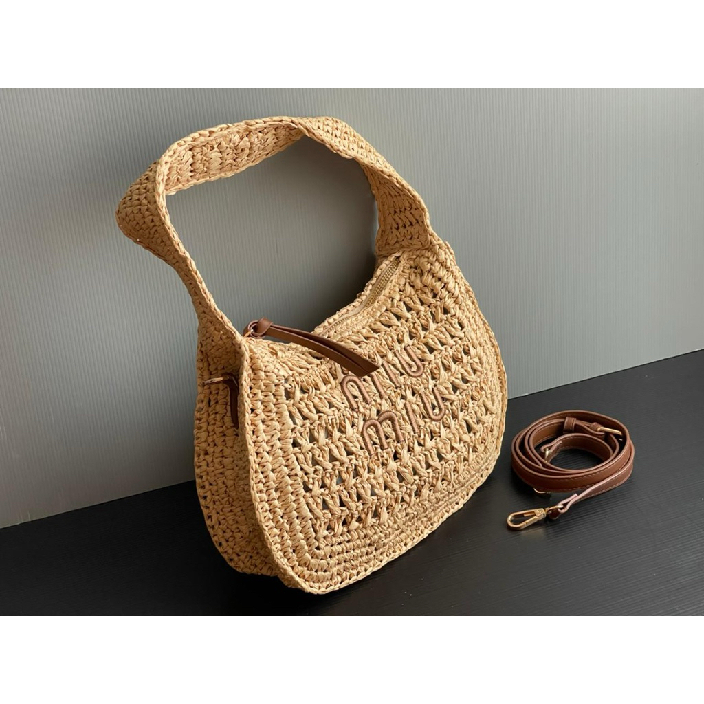 hobo Bag miumii strawbag raffia
