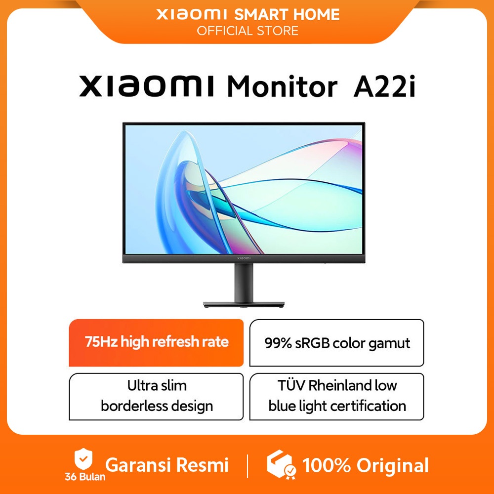 Xiaomi Monitor A22i | Panel VA 75Hz FHD Monitor 22 Inch | Resmi 3 Tahun [ Official Store ]