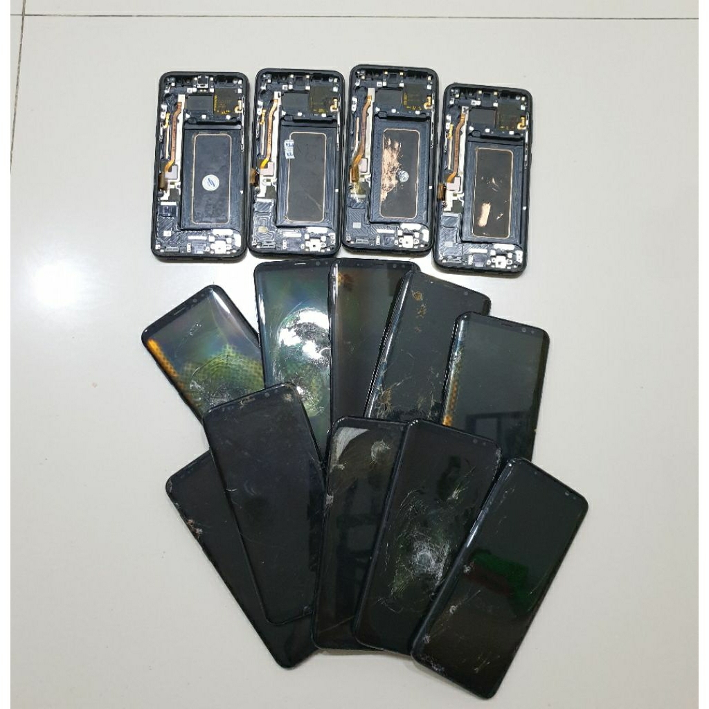 Frame Tulang Tengah Bezel + LCD Mati Kaca Pecah S8+ G955