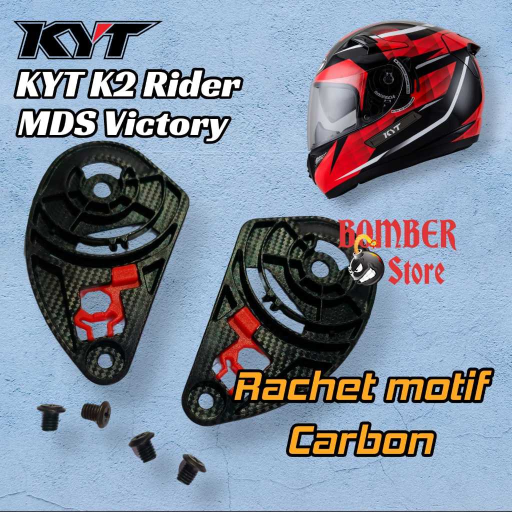 Rachet Kaca helm KYT K2 Rider, Motif Carbon, Rachet Kaca MDS Victory Satu Set All Varian