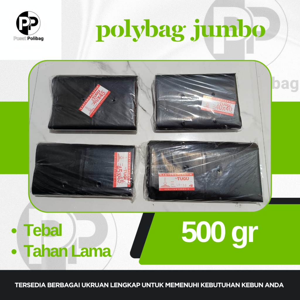 500gr - Polybag Tanaman Ukuran Jumbo Plastik Polybag / Polibag Tanaman Untuk Pembesaran