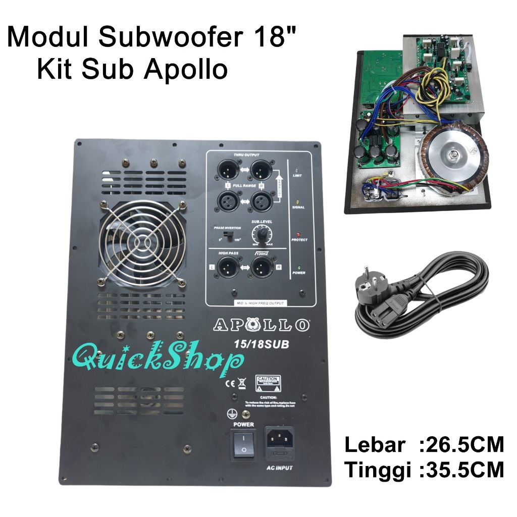 Modul / Mesin Subwoofer 18" Apollo 15/18 Kit Power Subwoofer