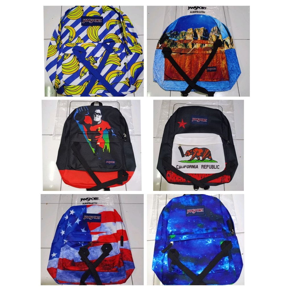 tas ransel Jansport motif / tas ransel sekolah/ jansport motif