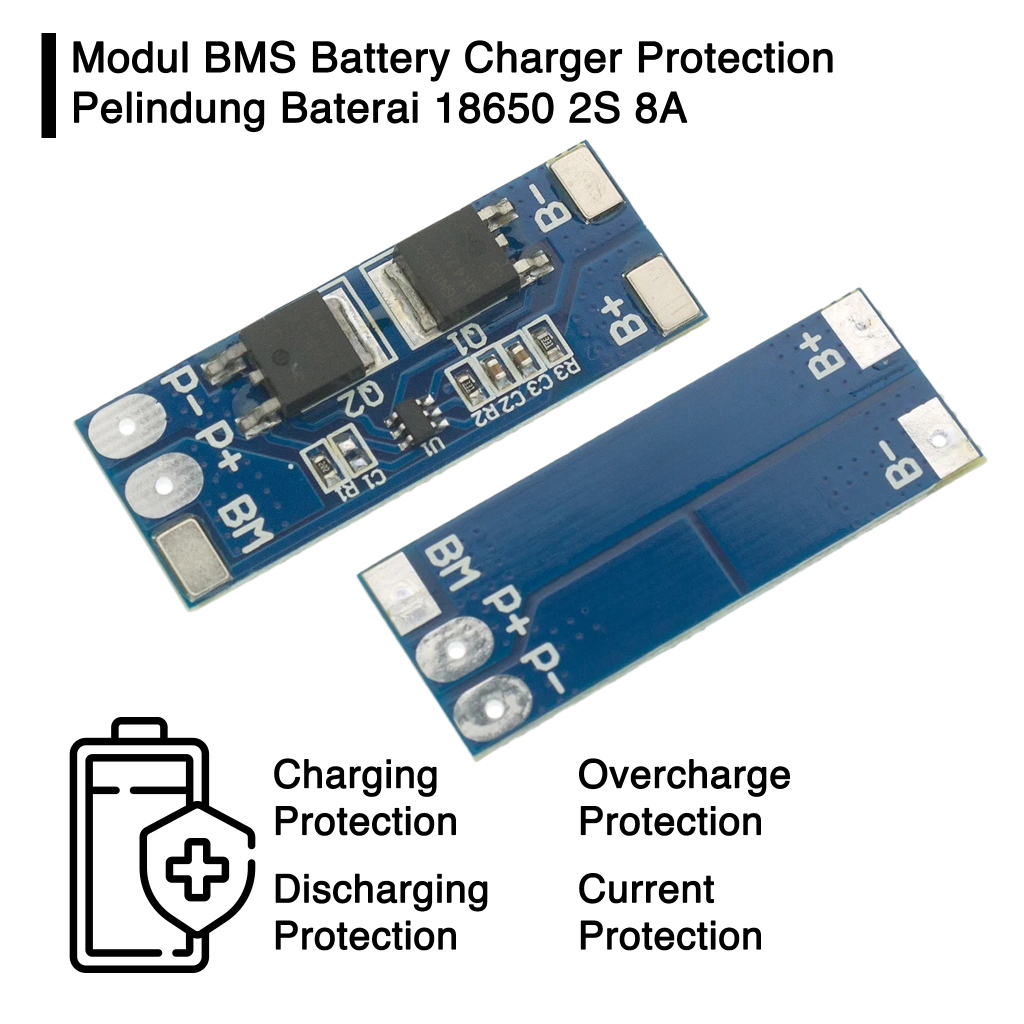 Modul BMS Battery Charger Protection Pelindung Baterai 18650 2S 8A
