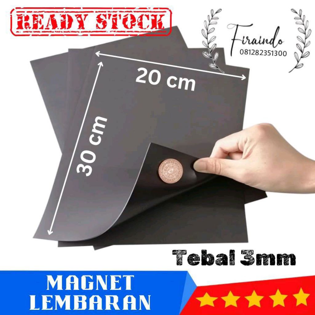 Magnet Lembaran Karet Ukuran A4 Tebal 3mm - Ukuran 30cm x 20cm