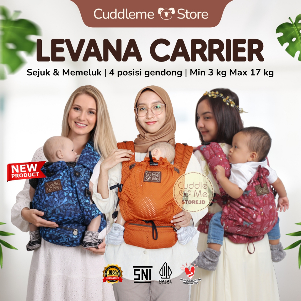 Levana Air CuddleMe - Gendongan Bayi New Born sd 2 Tahun - Gendongan SSC M-Shape