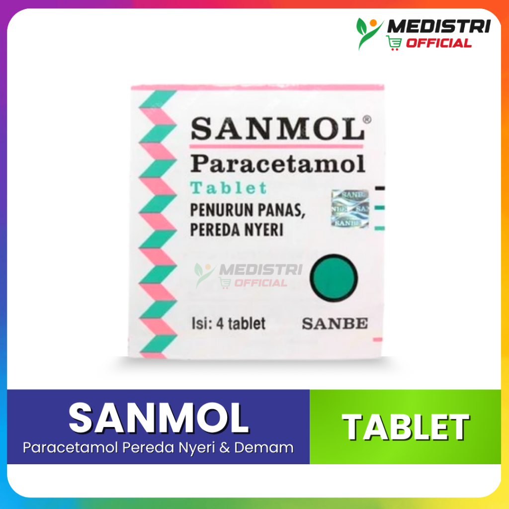 Sanmol Tablet Strip Paracetamol 500mg Mengatasi Demam Penurun Panas Dewasa Anak