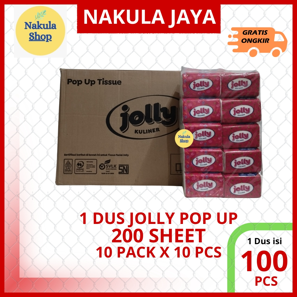 GROSIR 1 DUS Jolly Pop Up 200 Sheet -2 Ply ( 1 Karton )