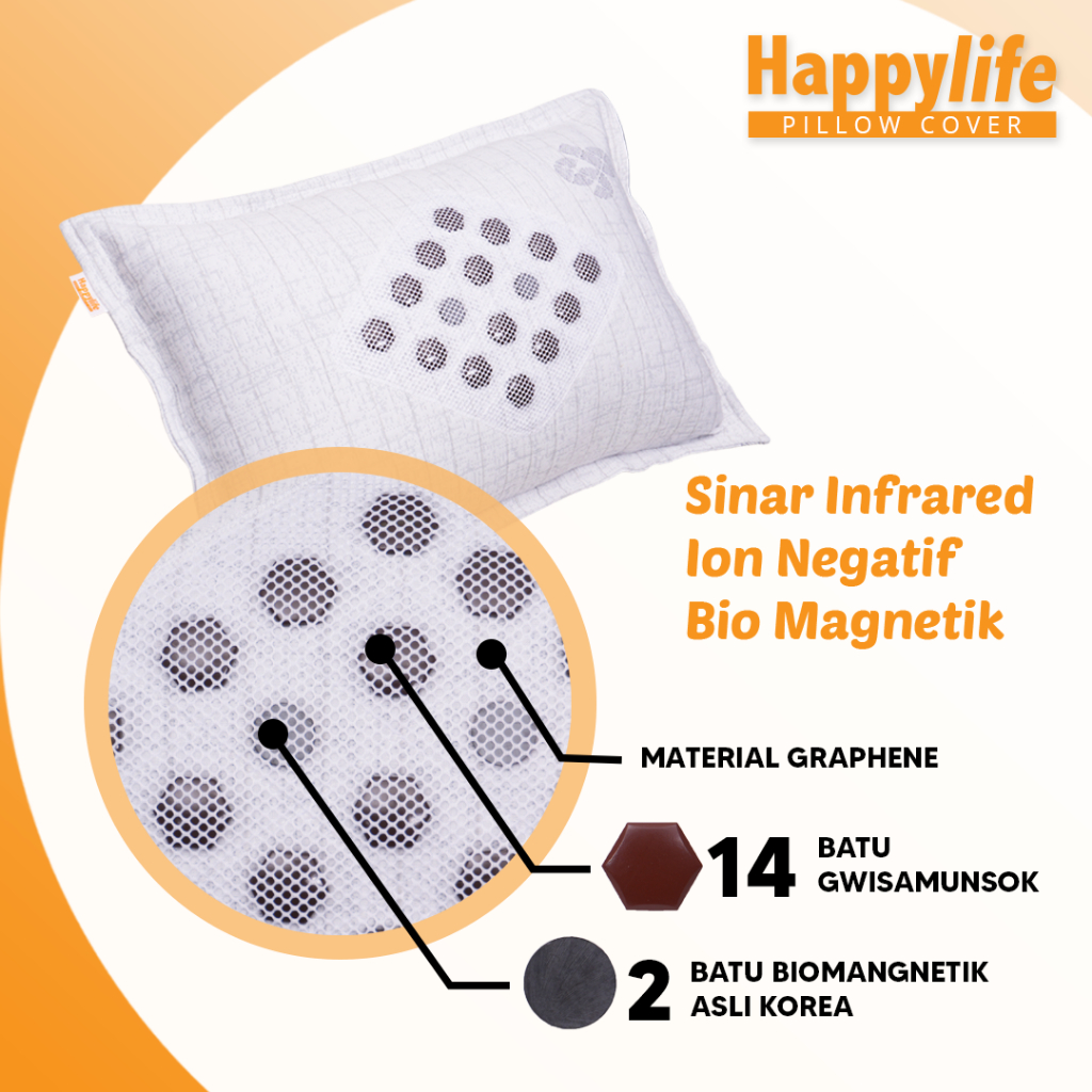 HAPPY LIFE Sarung Bantal Kesehatan Terapi Gwenit Gwisamunsok