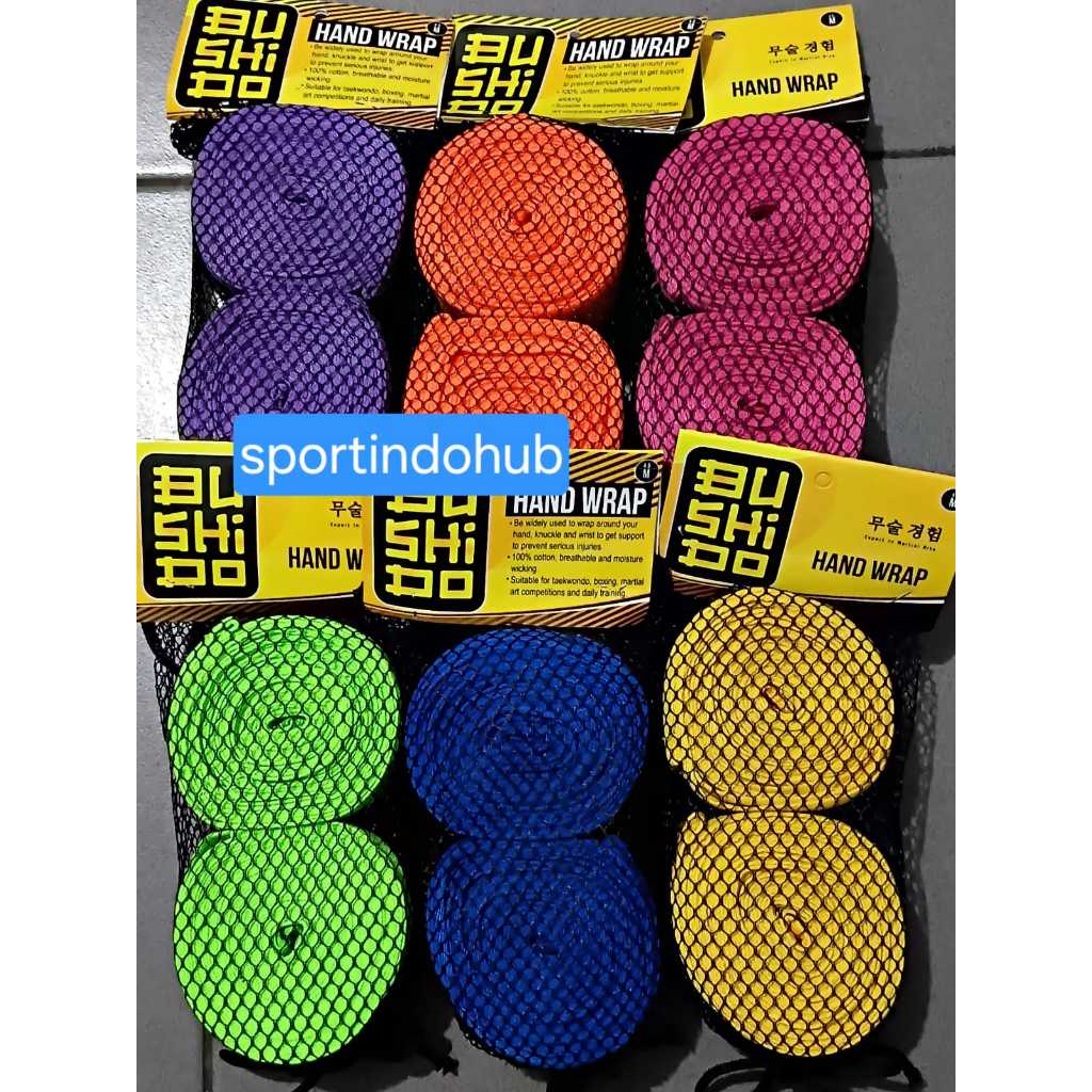 HANDWRAP BUSHIDO 2,7 METER/4,5 METER HAND WRAP TINJU MUAY THAI / BENDIT TINJU MUAY THAI / TAEKWONDO/