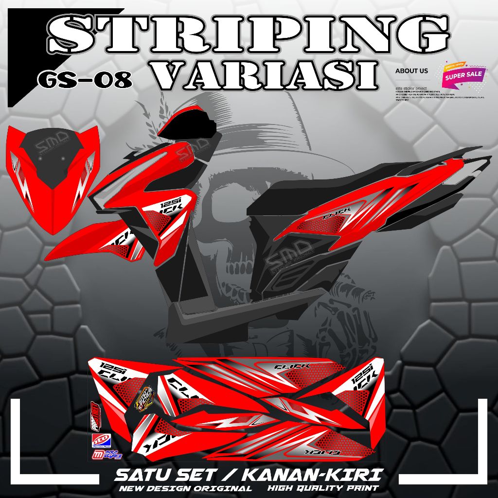 STRIPING VARIASI MOTOR HONDA VARIO 125 2016 SIMPEL STICKER TERBARU