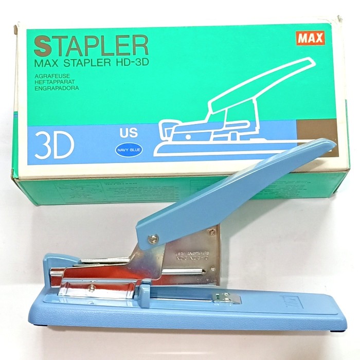 MAX Stapler HD-3D Heavy Duty – Stapler Besar Warna Biru Navy untuk Kantor & Sekolah
