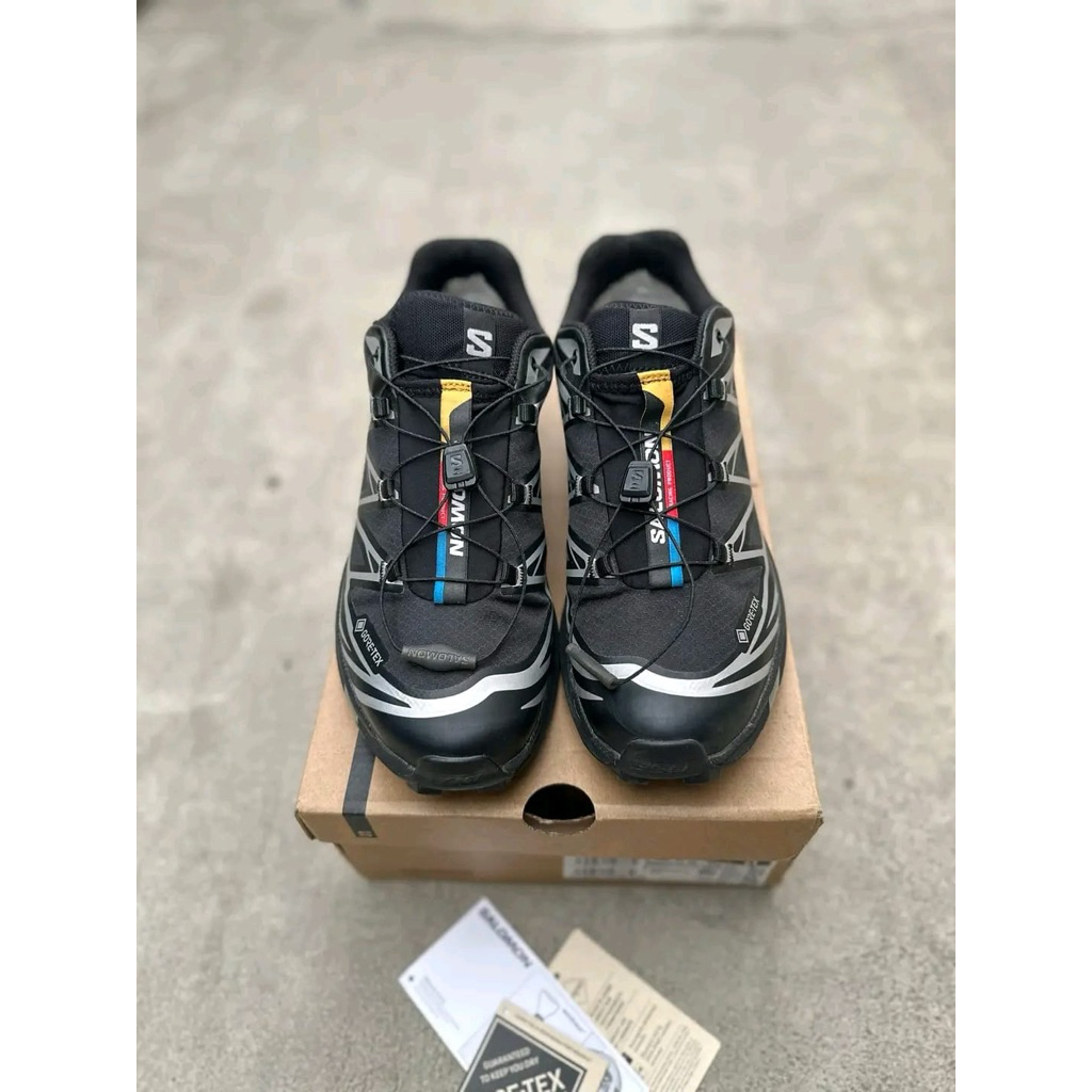 sepatu sneakers salomon xt6 black silver second