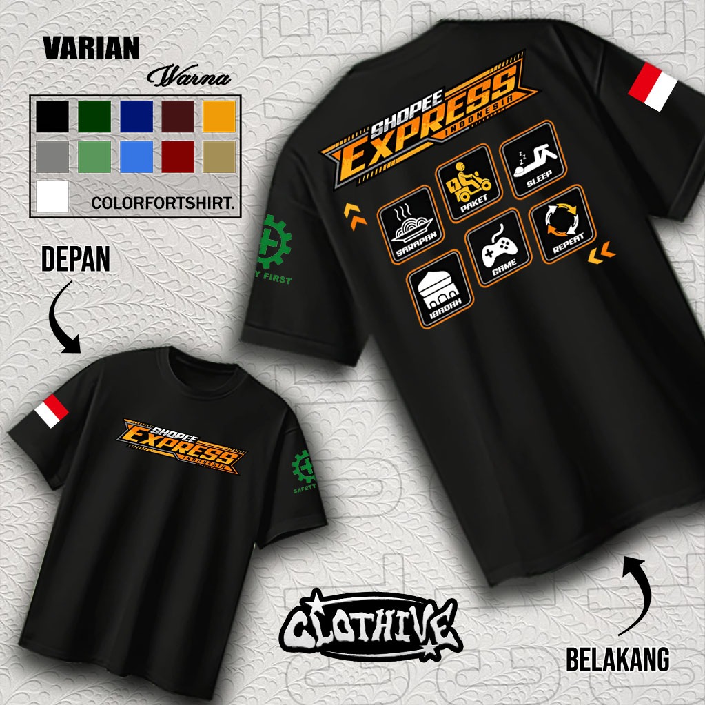 KAOS CLOTHIVE- KAOS SHOPEE EXPRESS - KAOS SHOPEE EXPRESS PRIA DAN WANITA - TERBARU DAN TERLARIS