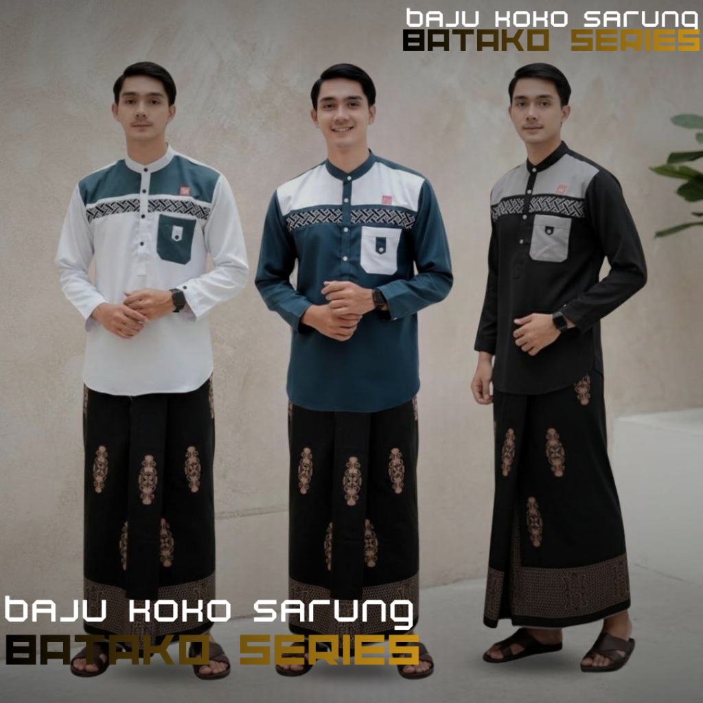 SET SARKO DEWASA BAJU KOKO LENGAN PANJANG DAN SARUNG TERBARU 2026