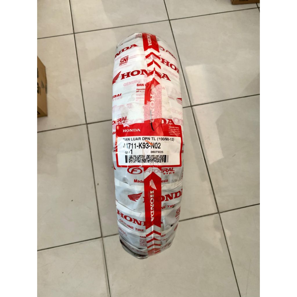 Ban Luar Honda AHM 42711-K93-N02 100/90-12 Tubeless / Ban Depan Sepeda Motor Scoopy 100% Original