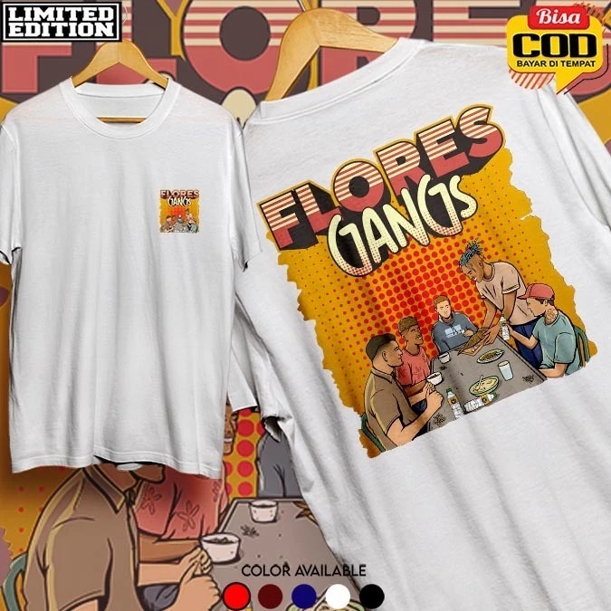 KAOS FLORES GANGS KAOS DISTRO FLORES GANGS  PRIA WANITA