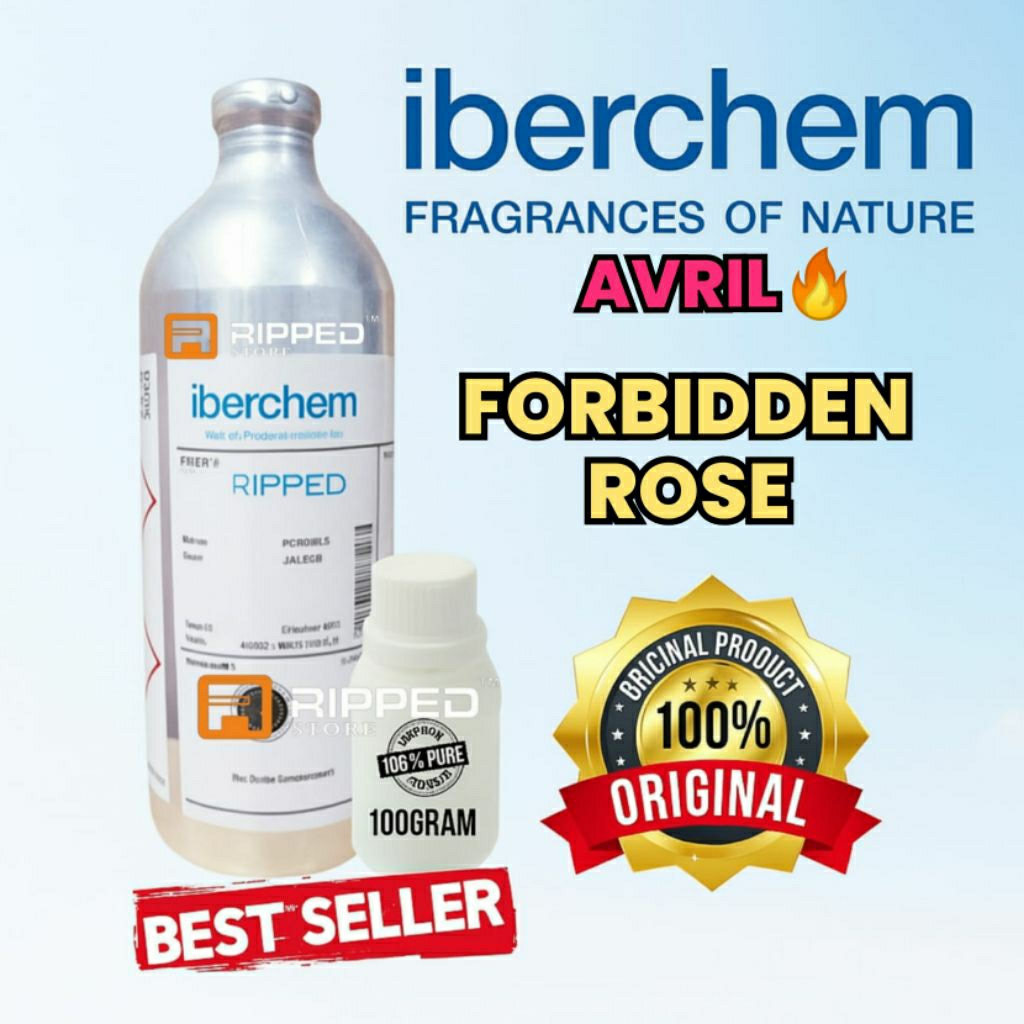 Bibit Parfum Murni 100ml Avril Forbidden Rose Original Iberchem